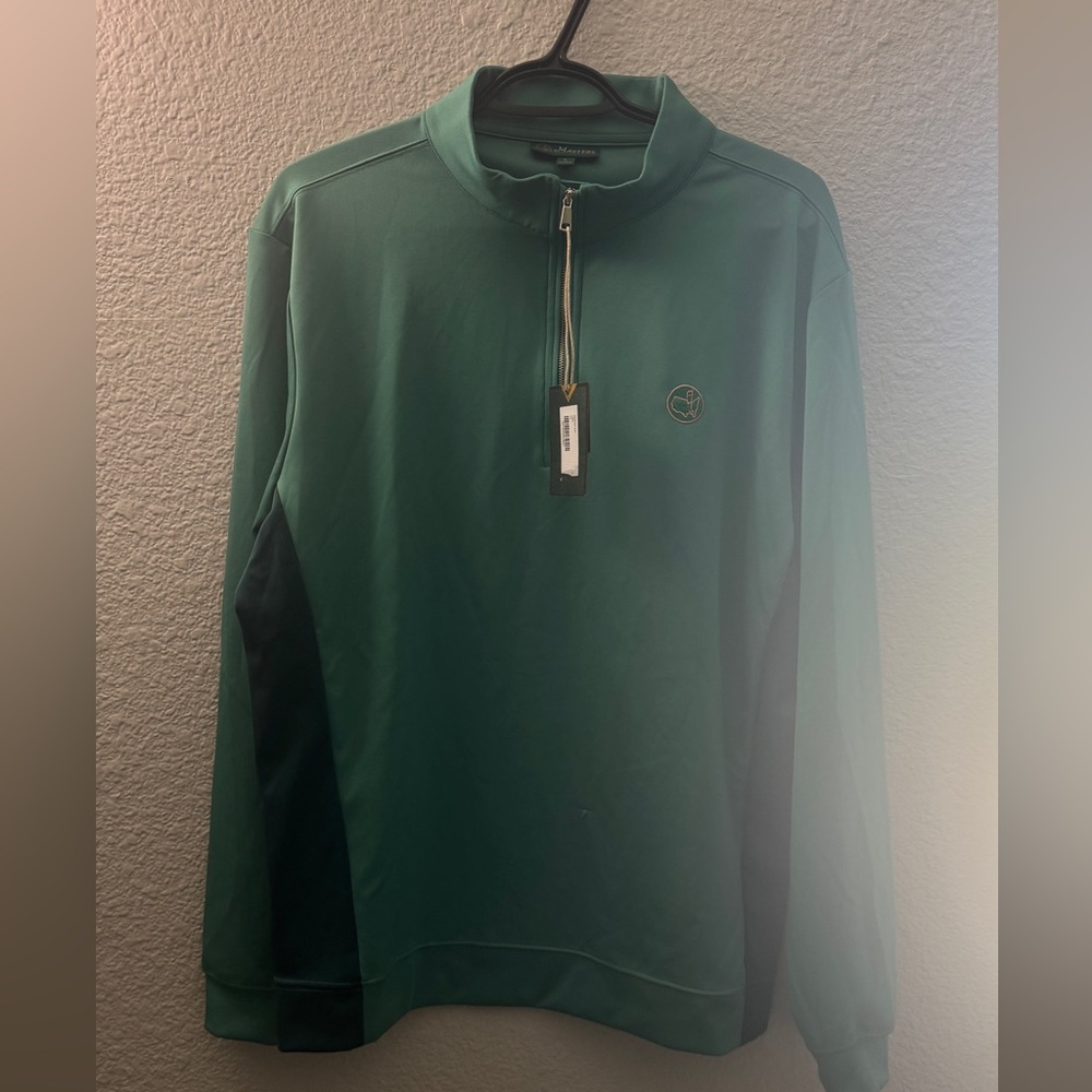 Masters Tech Green Hidden Zipper 1/4 Zip Pullover  Brand New With Tags Size L